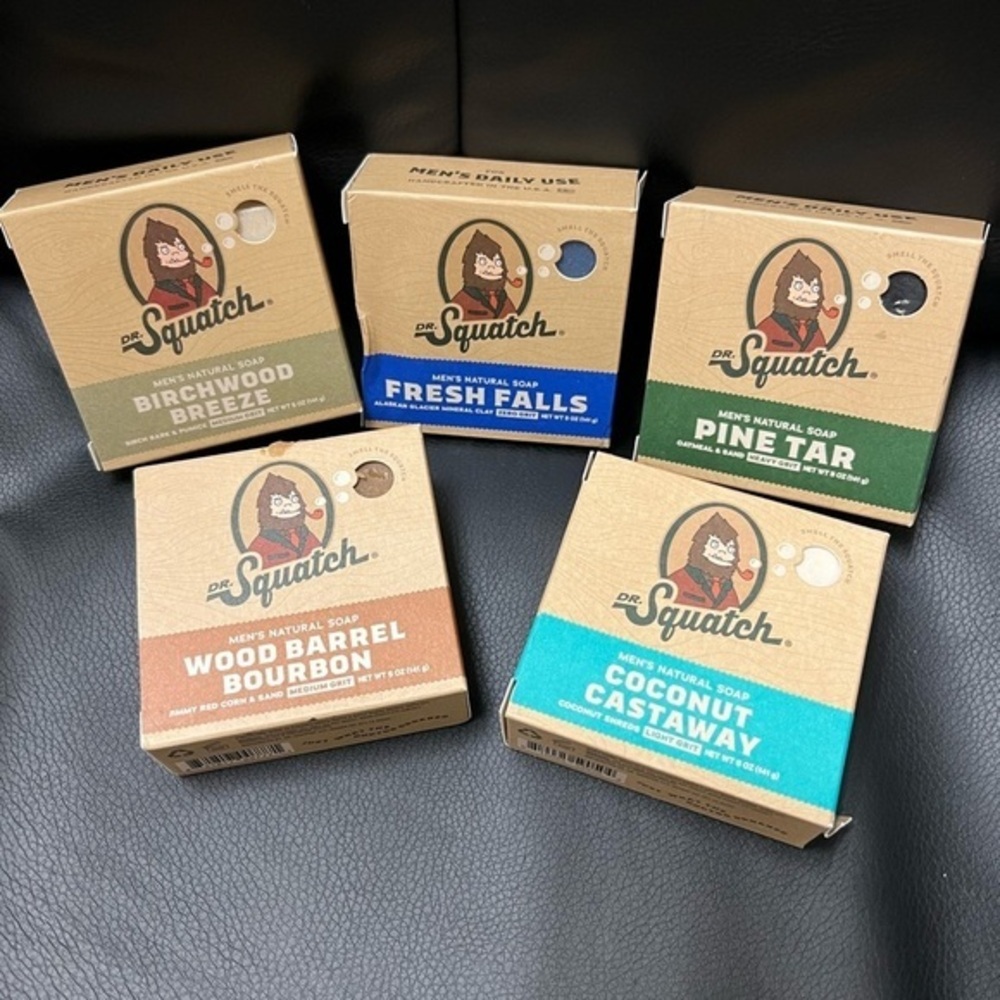 🆕Dr. Squatch Men’s Natural Cold-Pressed Soap 5 Bar Sampler Gift Pack